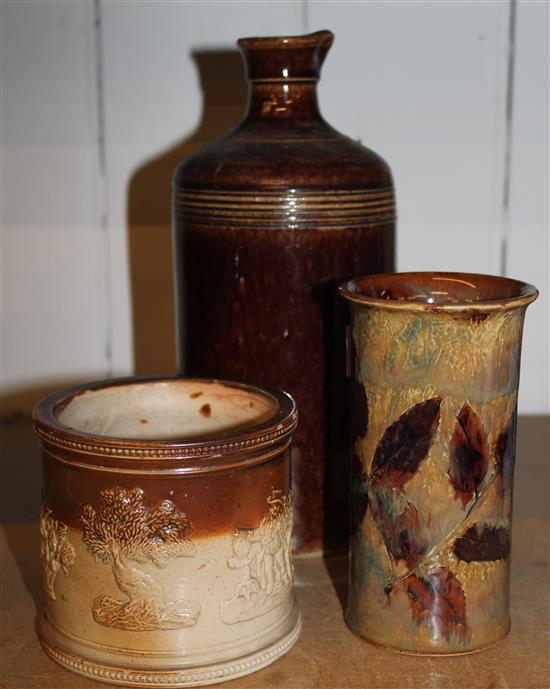 John Maybank stoneware jar, Doulton vase and a bottle